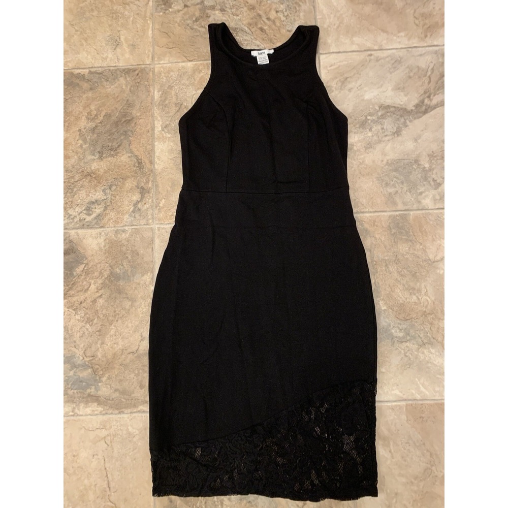 Bar III Dress Women's Size Small Black Sleeveless Lace Bottom‎